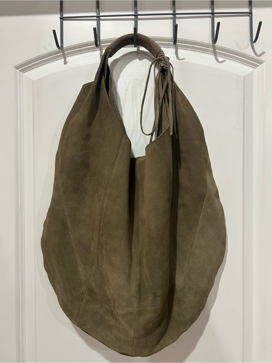 HOBO Handbags - HOBO Olive Green Suede Slouch Hobo Bag